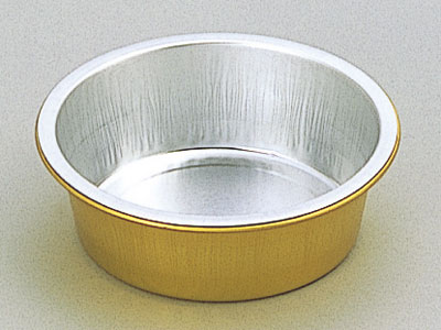 アルミ容器 丸型スムース 10cm ゴールド(A3150-E)