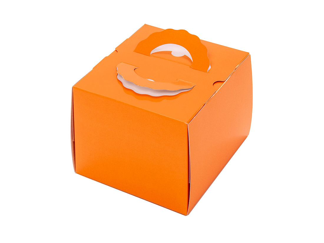 ケーキ箱 H120 TSD オレンジ 4.5寸 (本体)