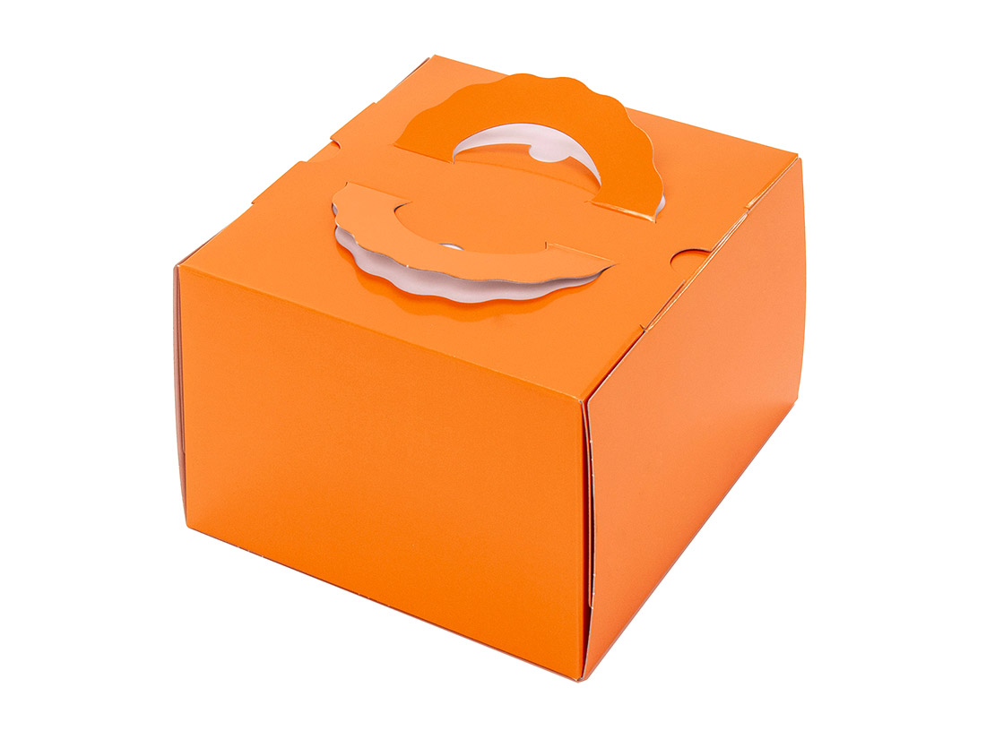 ケーキ箱 H120 TSD オレンジ 5寸 (本体)