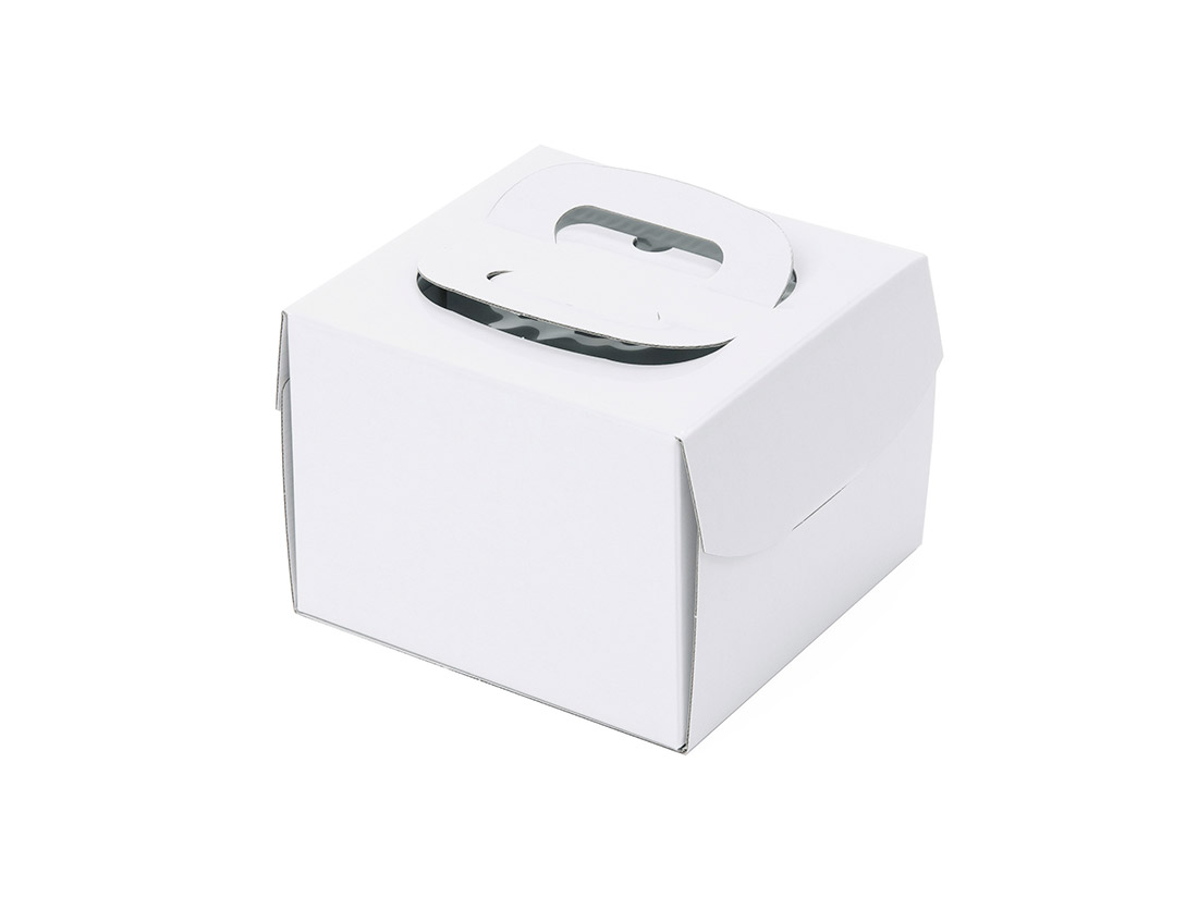 パッケージ中澤 ケーキ箱 H115 FBデコ ホワイト 4.5寸 (本体)