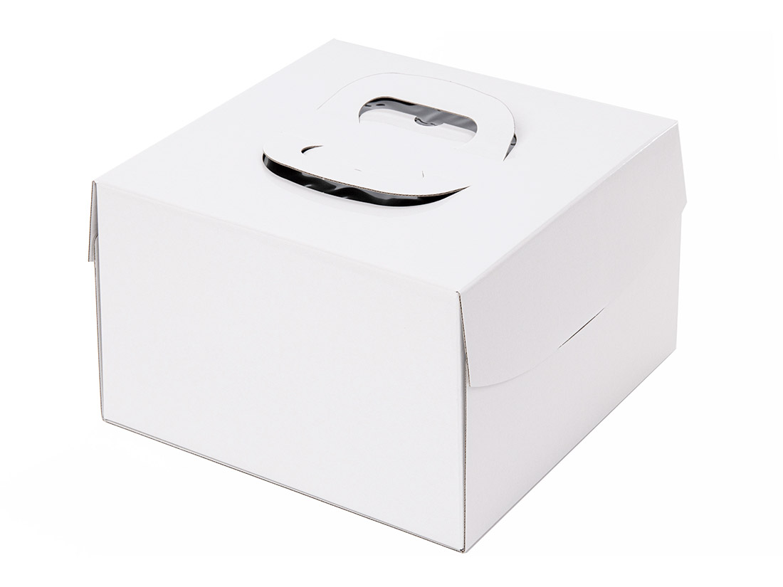 パッケージ中澤 ケーキ箱 H150 FBデコ ホワイト 7寸 (本体)