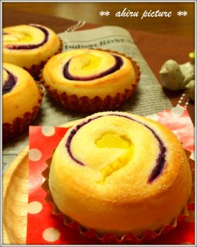 黄色と紫色の さつま芋パン Ahiru お菓子 パンのレシピや作り方 Cotta コッタ