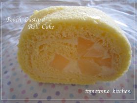 米粉の桃カスタードロールケーキ よーちんママ お菓子 パンのレシピや作り方 Cotta コッタ