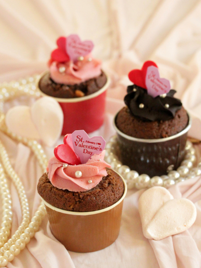 * バレンタイン ♡ モカショコラのカップケーキ♪