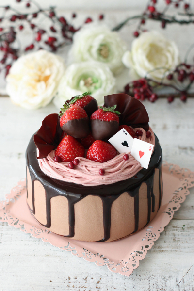 苺のチョコレートケーキ