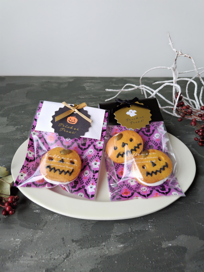 かぼちゃのハロウィンマシュマロサンドクッキーのラッピング