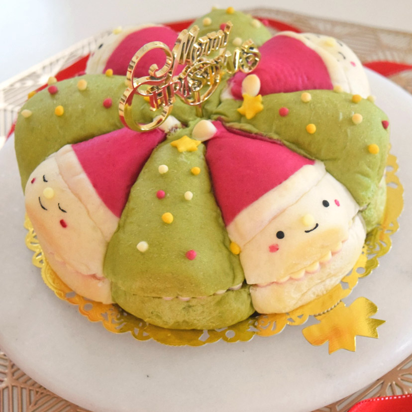 ケーキ型で♪かわいいクリスマスちぎりパンサンドの作り方