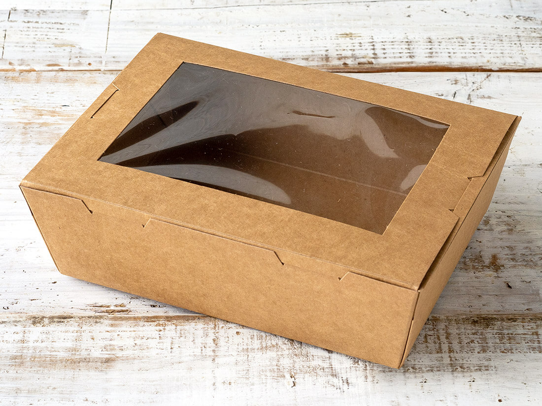 窓付きランチボックス（L）クラフト | 紙製の弁当容器 | お菓子・パン材料・ラッピングの通販【cotta＊コッタ】