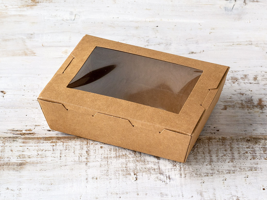 窓付きランチボックス（XS）クラフト | 紙製の弁当容器 | お菓子・パン材料・ラッピングの通販【cotta＊コッタ】