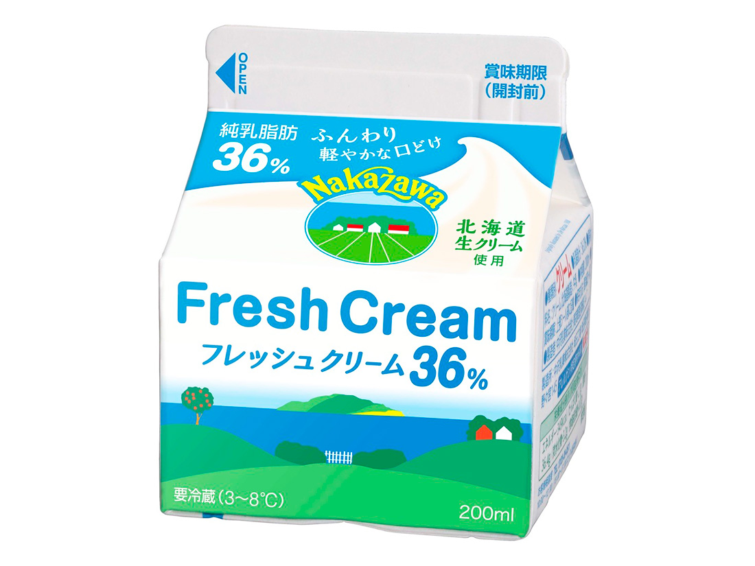 冷蔵 中沢乳業 フレッシュクリーム 36% 200ml