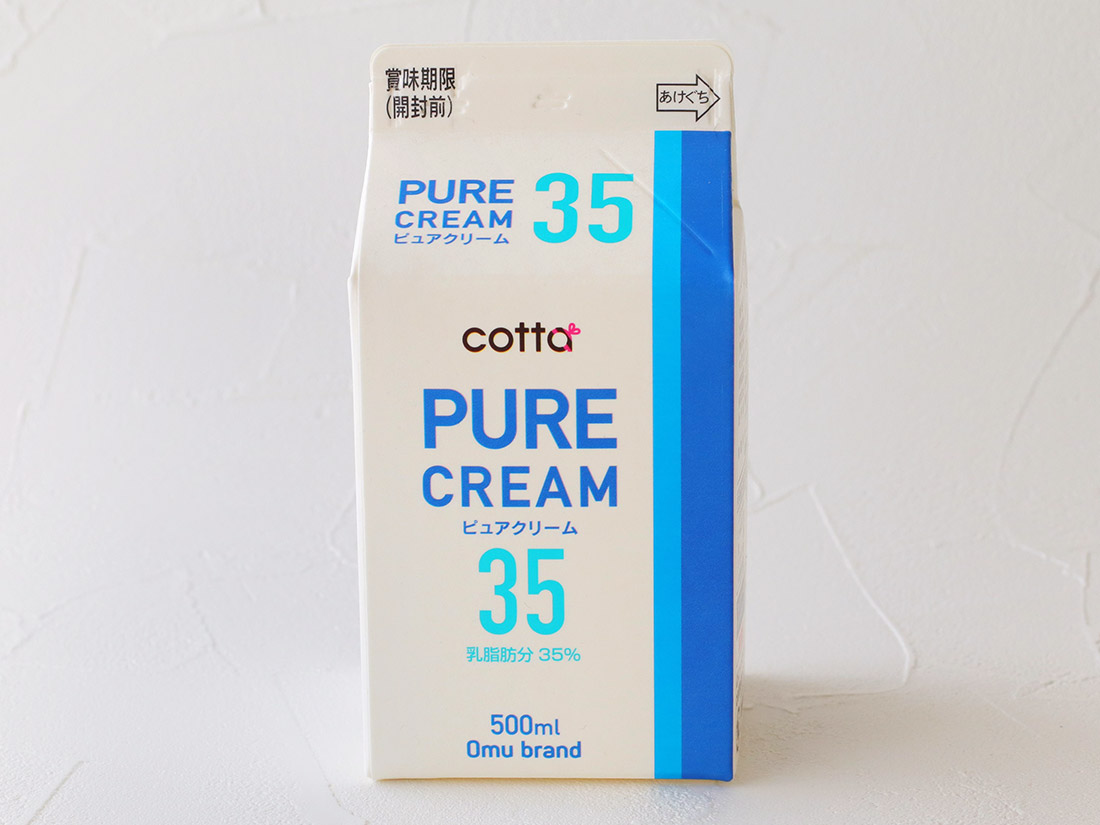 冷蔵 cotta ピュアクリーム35% 500ml | 生クリーム・クリーム類 | お菓子・パン材料・ラッピングの通販【cotta＊コッタ】