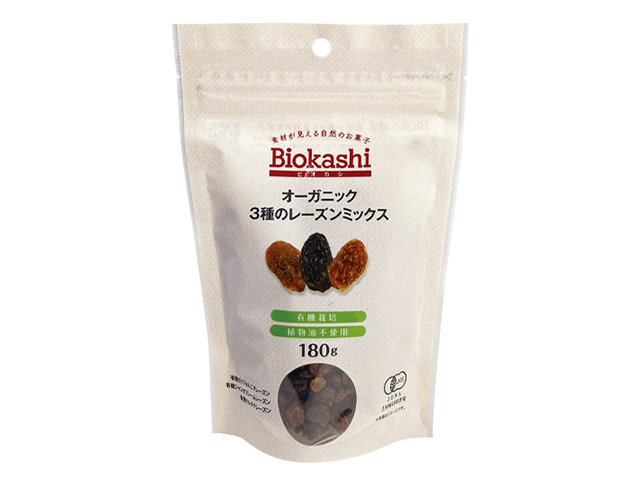 Biokashi オーガニック・3種のレーズンミックス180ｇ
