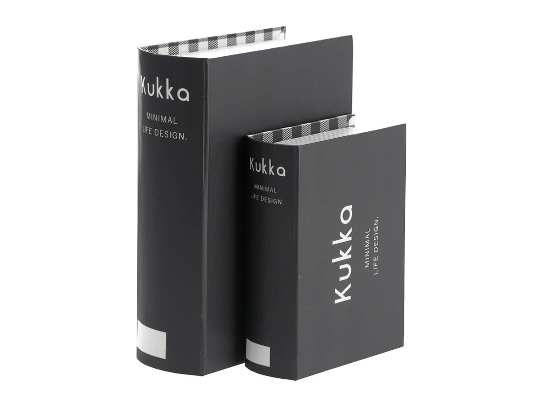 ギフト箱 KUKKA2021 ブック型 ブラック (大小2個セット)