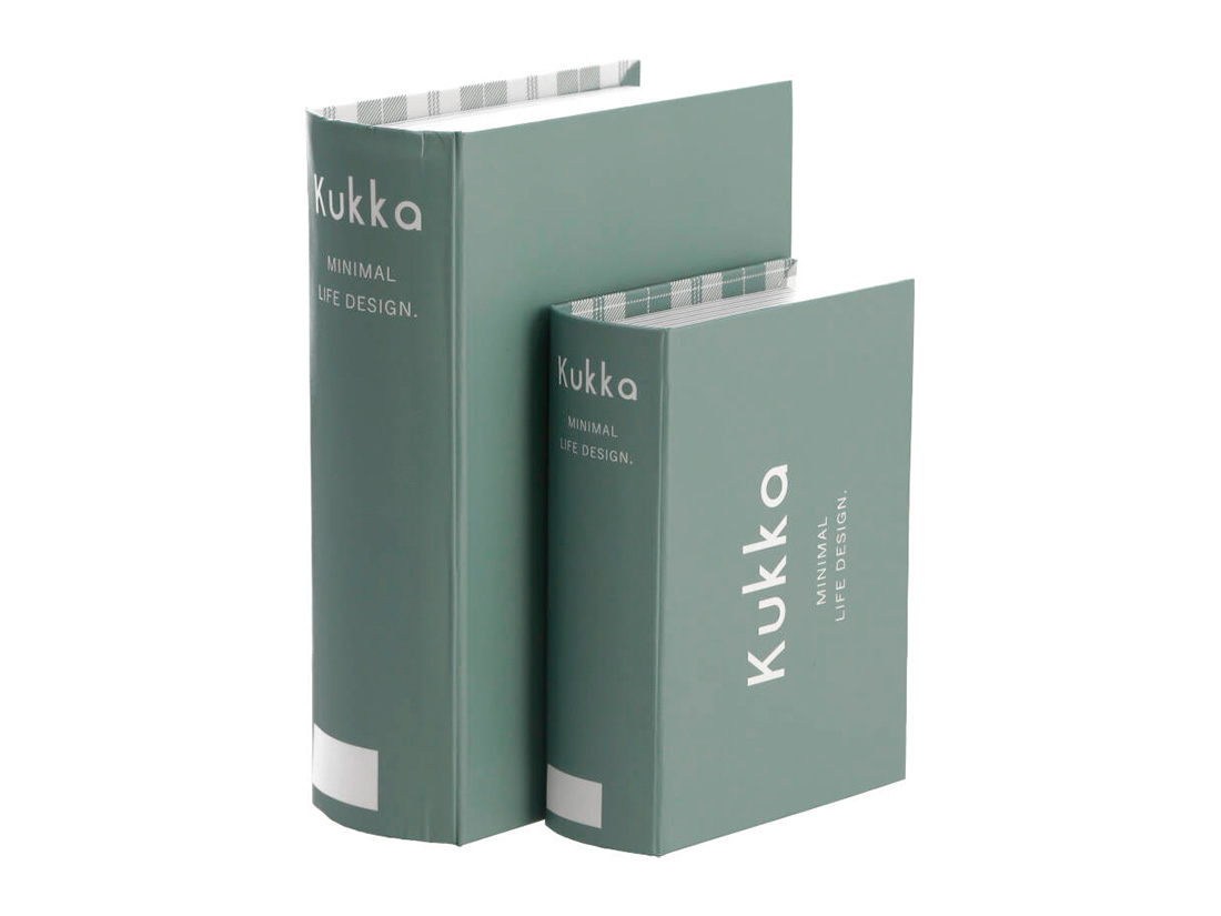 ギフト箱 KUKKA2021 ブック型 グリーン (大小2個セット)