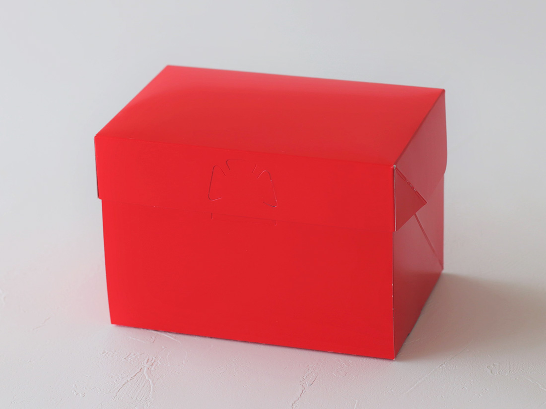 パッケージ中澤 ケーキ箱 ロックBOX 105-レッド 3.5×5