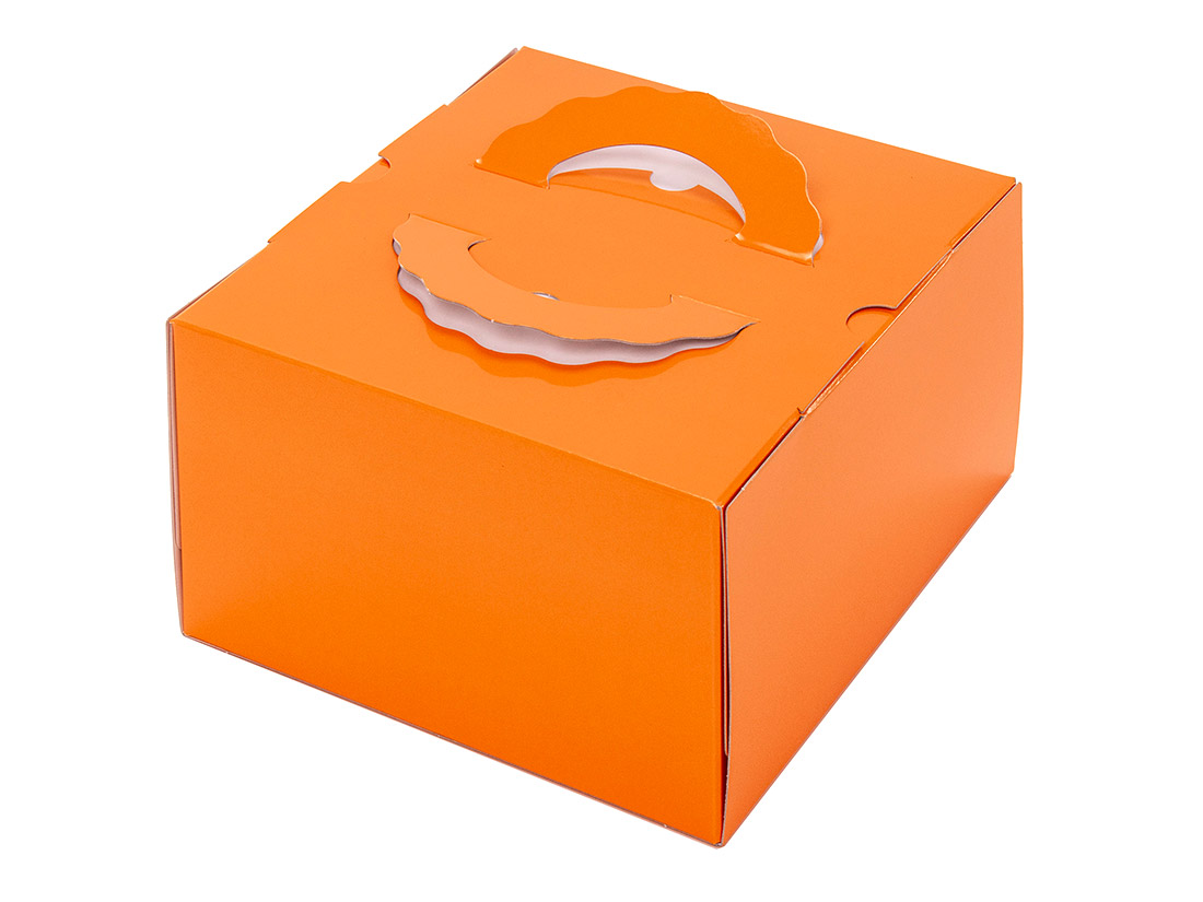 パッケージ中澤 ケーキ箱 H120 TSD オレンジ 6寸 (本体)