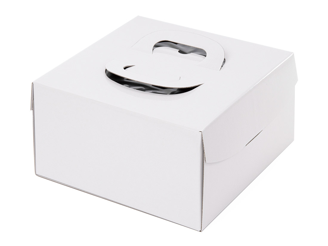 ケーキ箱 H130 FBデコ ホワイト 7寸 (本体)
