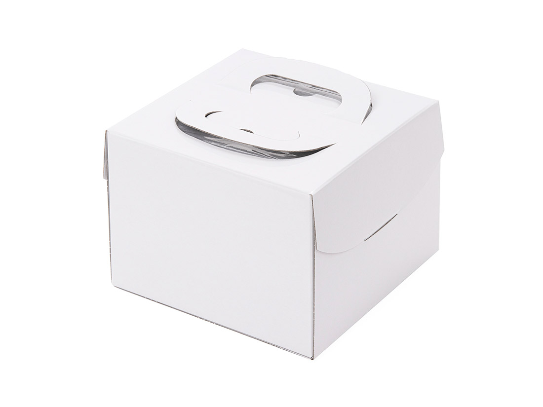 ケーキ箱 H130 PFBデコ ホワイト 5寸 (本体)
