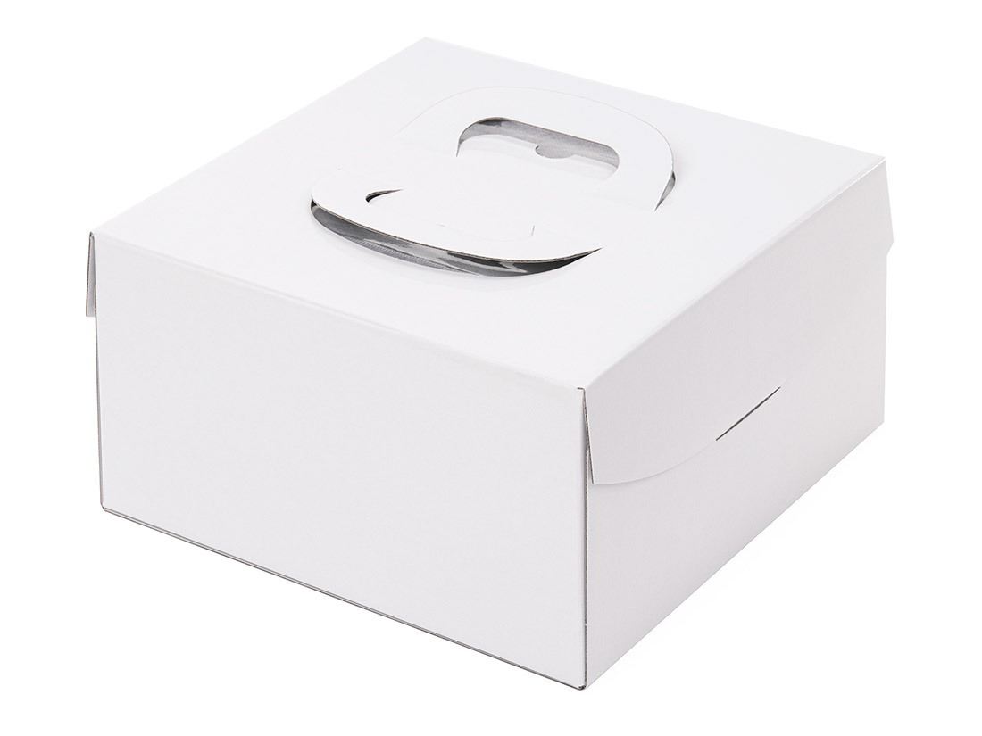 ケーキ箱 H130 PFBデコ ホワイト 7寸 (本体)
