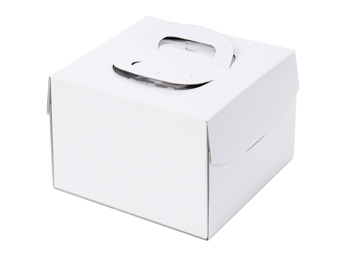 パッケージ中澤 ケーキ箱 H150 PFBデコ ホワイト L6寸 (本体)