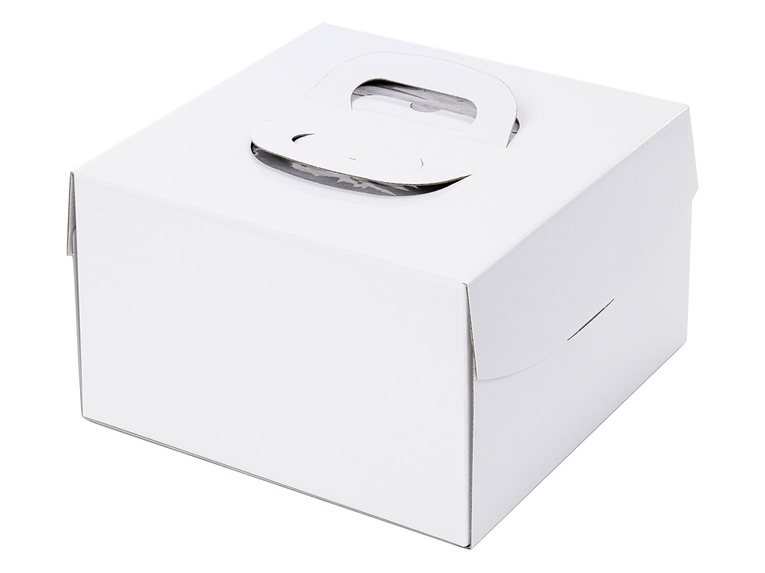 ケーキ箱 H150 PFBデコ ホワイト 7寸 (本体)