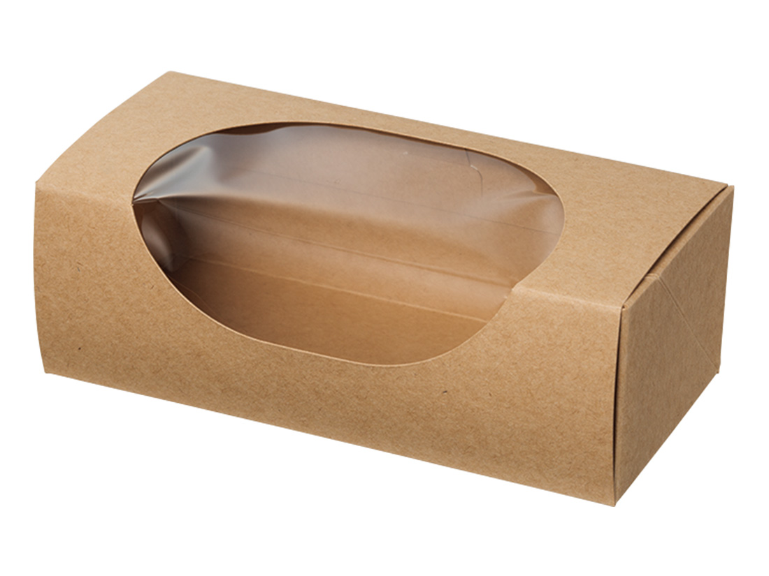IK ナチュラルBOX 130 (窓付) 紙製の弁当容器 お菓子・パン材料・ラッピングの通販【cotta＊コッタ】