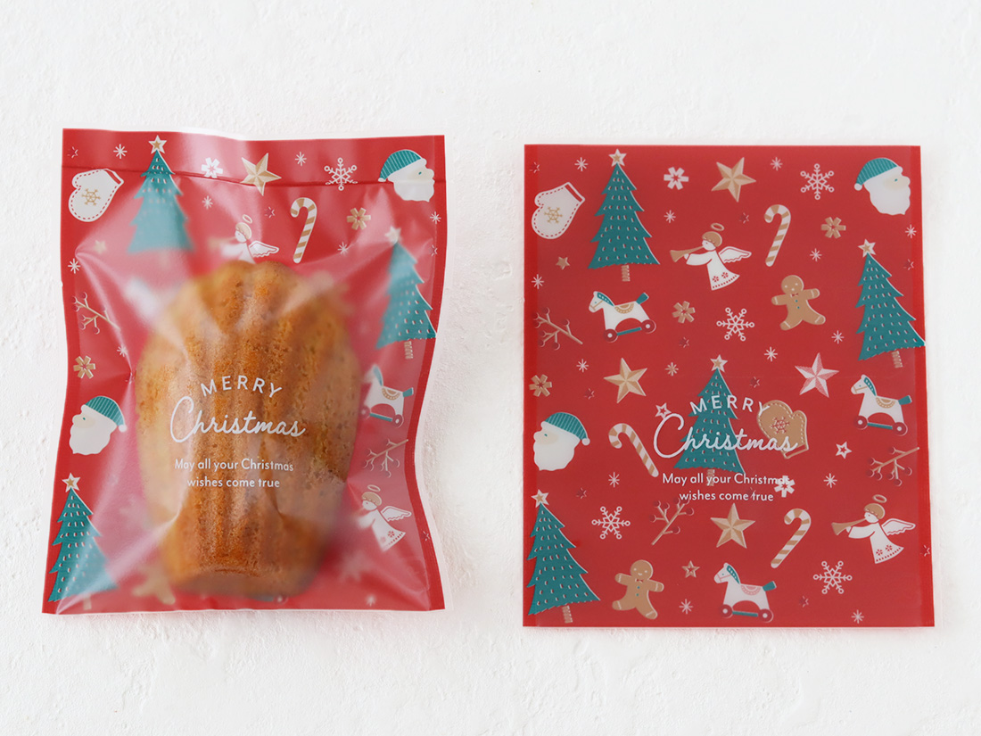 cotta ガス袋クリスマスオーナメント柄 レッド 100×120mm クリスマスの個包装袋  お菓子・パン材料・ラッピングの通販【cotta＊コッタ】