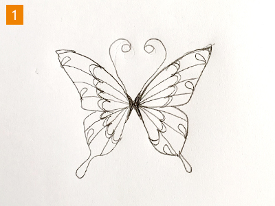 完了しました 蝶の書き方 蝶の書き方 簡単